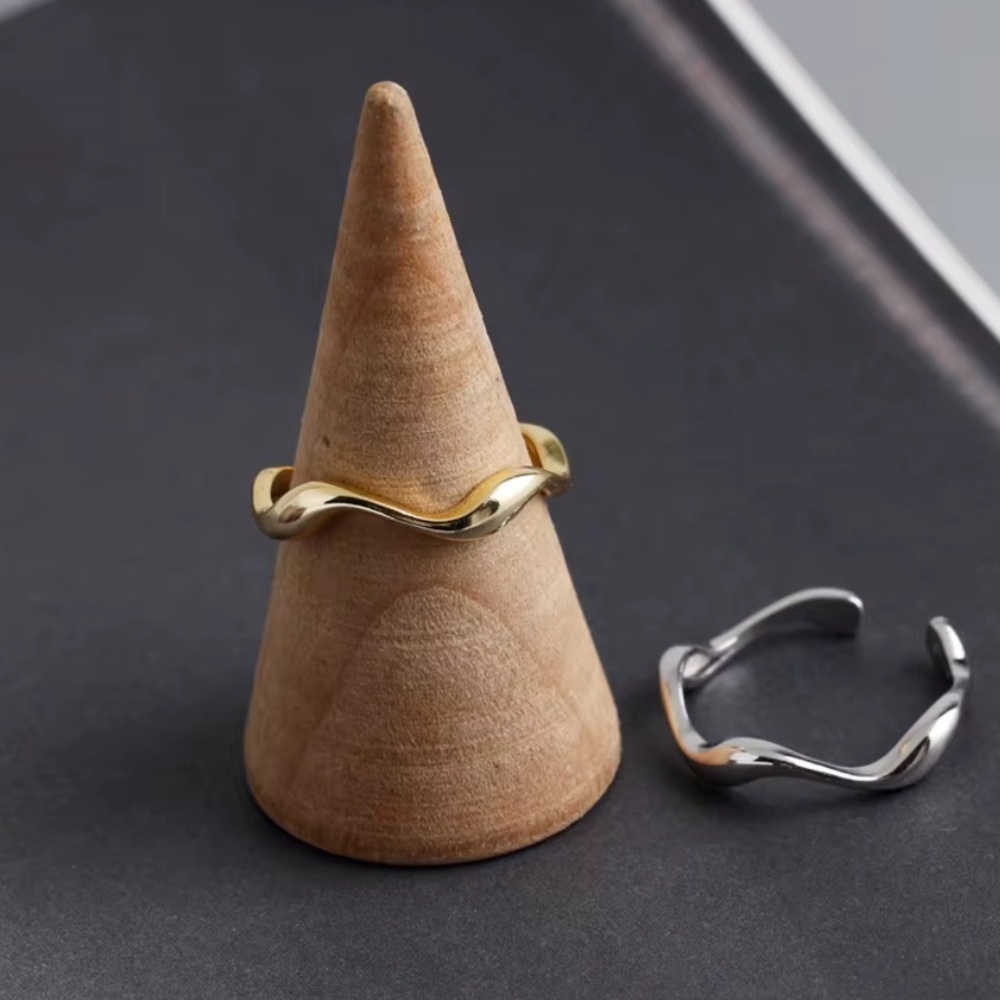 Gold Irregular Wave Adjustable Ring - image 8